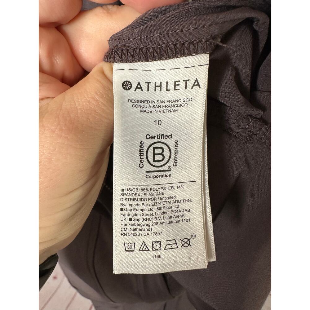 Athleta Brown Sleeveless Jumpsuit Womens Size 10 Activewear Sporty - Picture 11 of 11